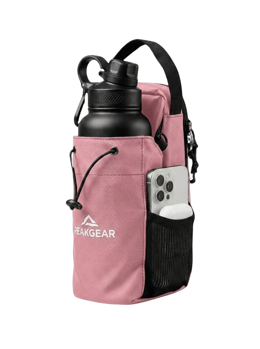 Rosa PeakGear magnetische Sporttasche mit Flaschenhalter