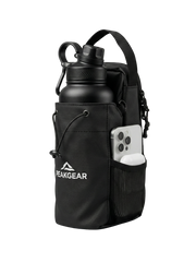 Čierna magnetická taška na telocvičňu PeakGear s držiakom na fľašu