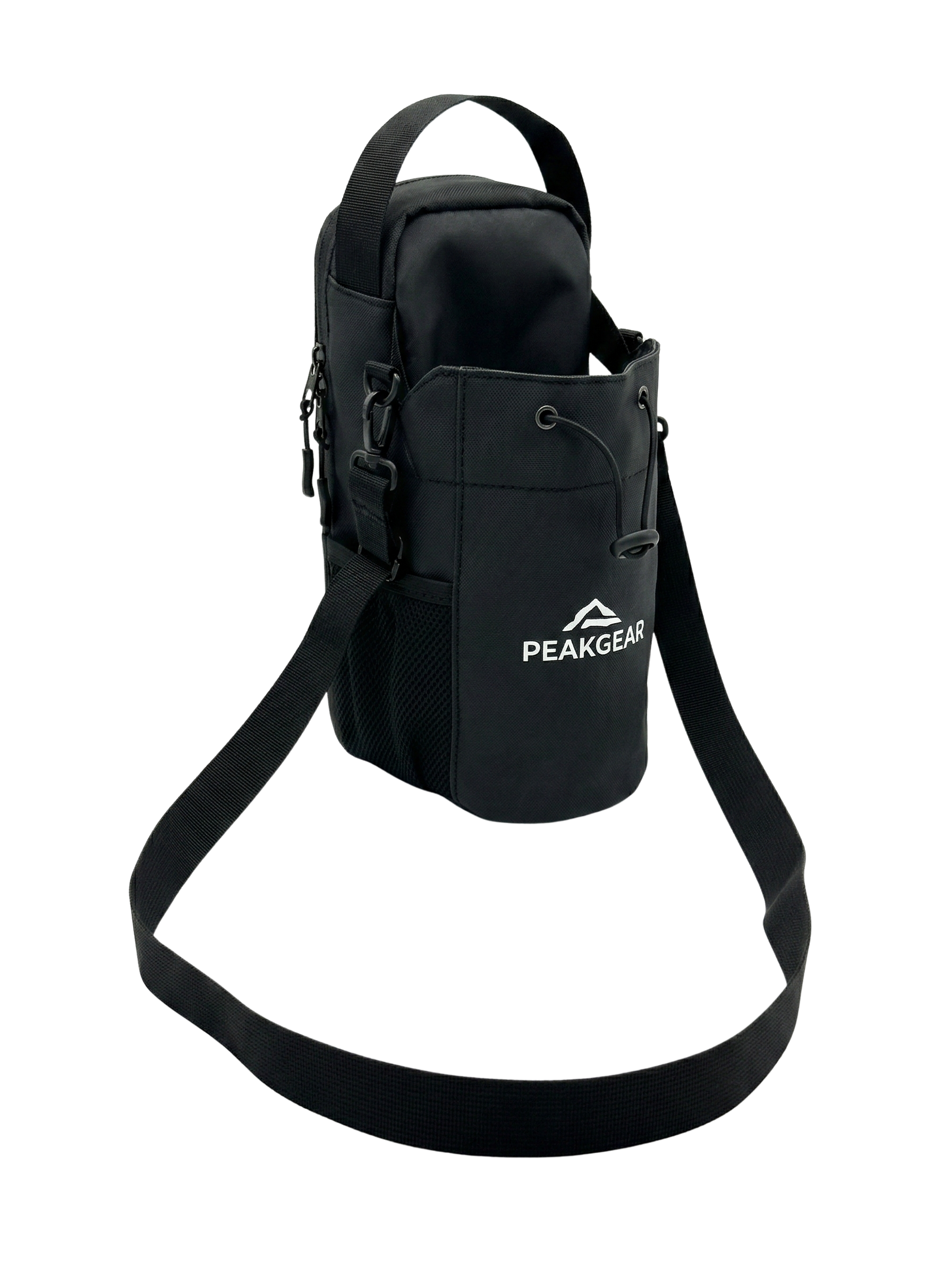 Čierna magnetická taška na telocvik s držiakom na fľašu PeakGear