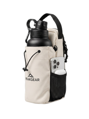 Biela magnetická taška do telocvične PeakGear s držiakom na fľašu