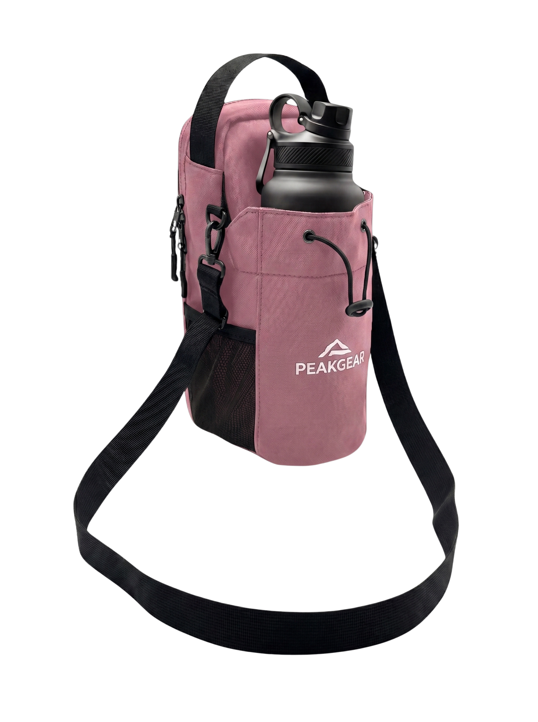 Rosa magnetische Sporttasche mit PeakGear-Flaschenhalter